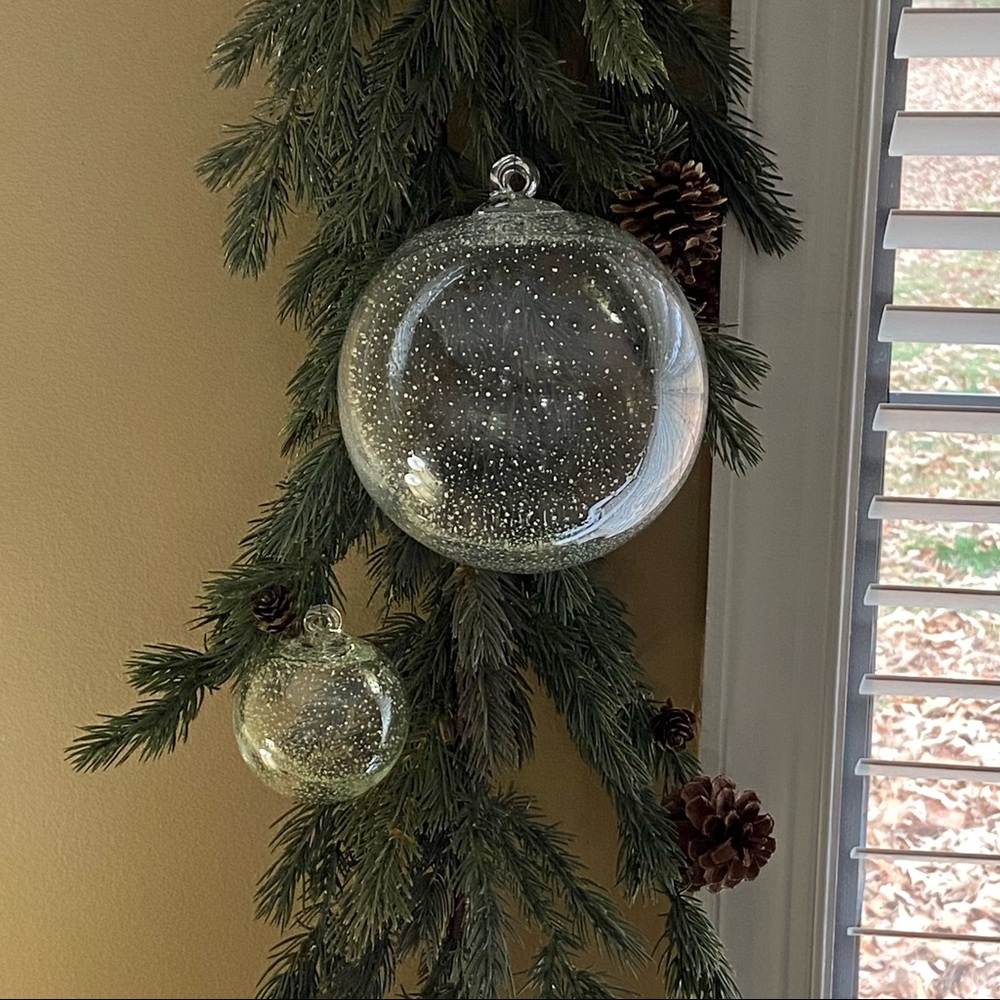 2 Hand blown glass ornaments